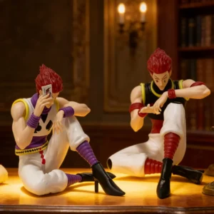 Ready Stock New Hunter x Hunter Hisoka Figure - 2 Styles Sitting Posture Collectible Model, Anime Figurine Toy Gift for Boys