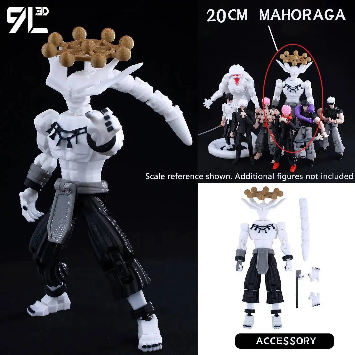 9L3D Printed Anime Jujutsu Kaisen Sukuna Yuji Yuta Satoru Gojo Lucky Dummy 13 Movable Shapeshift Action Figures Mannequin Toys - Image 16