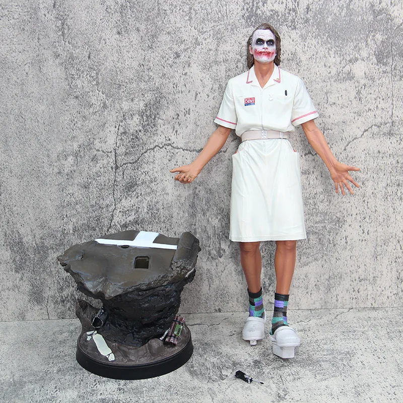 High Quality Heath Ledger Joker as Nurse The Dark Knight of the Batman Action Figure Toys 54cm - Image 3