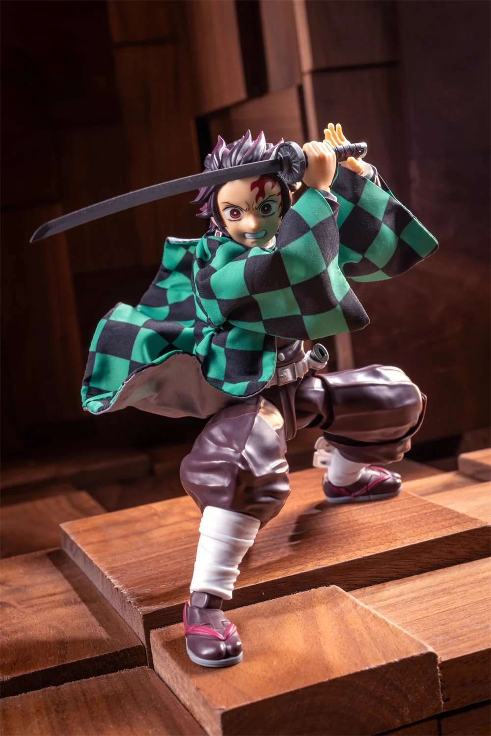 1/12 Scale Demon Slayer Male Character Tomioka Giyuu Kamado Tanjirou Grid Cloak Kimono Fit 6" Action Figure Body Model Toys - Image 6