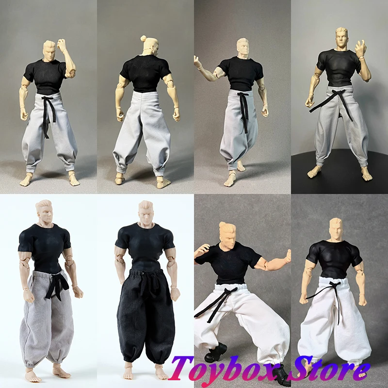 Romankey Man Body Decoration 1/12 Fushiguro Toji Cloth Pu Top Black Gray Bloomers Casual All-Match Clothes Set For 6" Figure