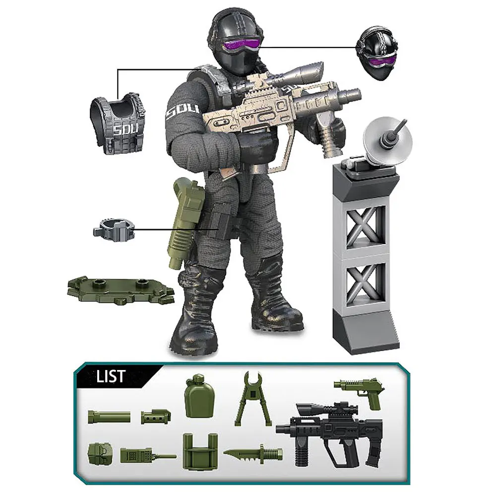 World War 2 WW2 Army Military Soldiers SWAT Special Force Figures Model Building Blocks Bricks Children's Toys Gift 1pcs Random - Image 3