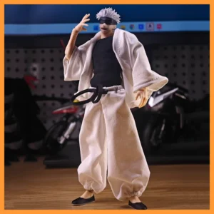 Jujutsu Kaisen 1/12 Male Clothes Set Gojo Satoru White Short Robe Pants Tight T-shirt Model for 6" VTOYS X BMS Action Figure Toy