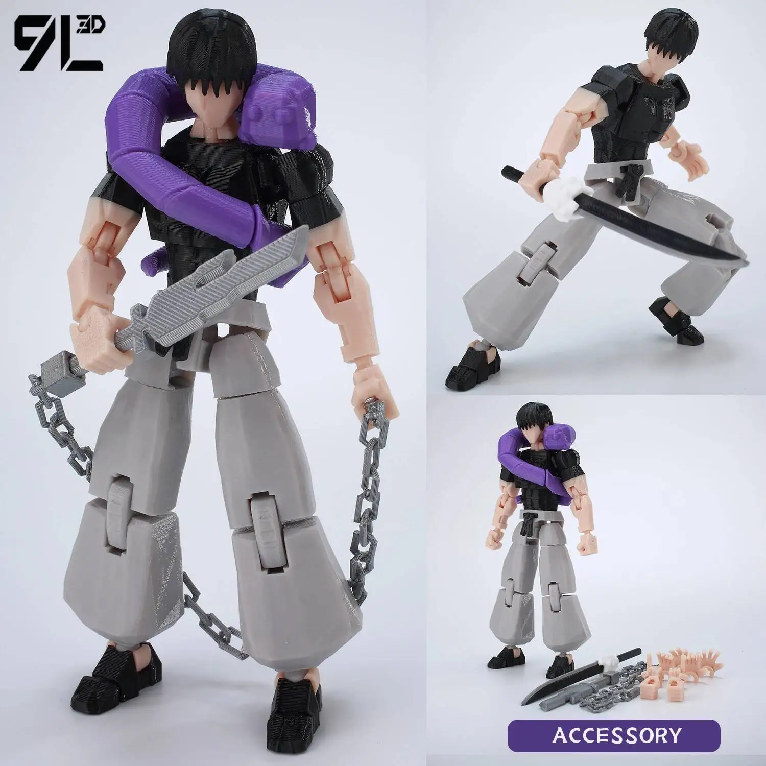 9L3D Printed Anime Jujutsu Kaisen Sukuna Yuji Yuta Satoru Gojo Lucky Dummy 13 Movable Shapeshift Action Figures Mannequin Toys - Image 24