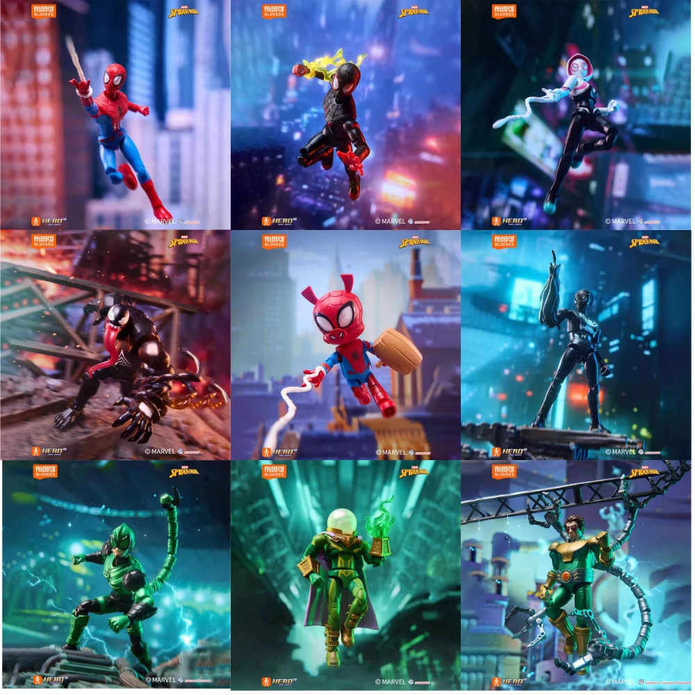 Blokees Marvel Galaxy Version 5 6 Spiderman Venom Miles Gwen Doctor Octopus Building Blocks Action Figure Model Toy Gift
