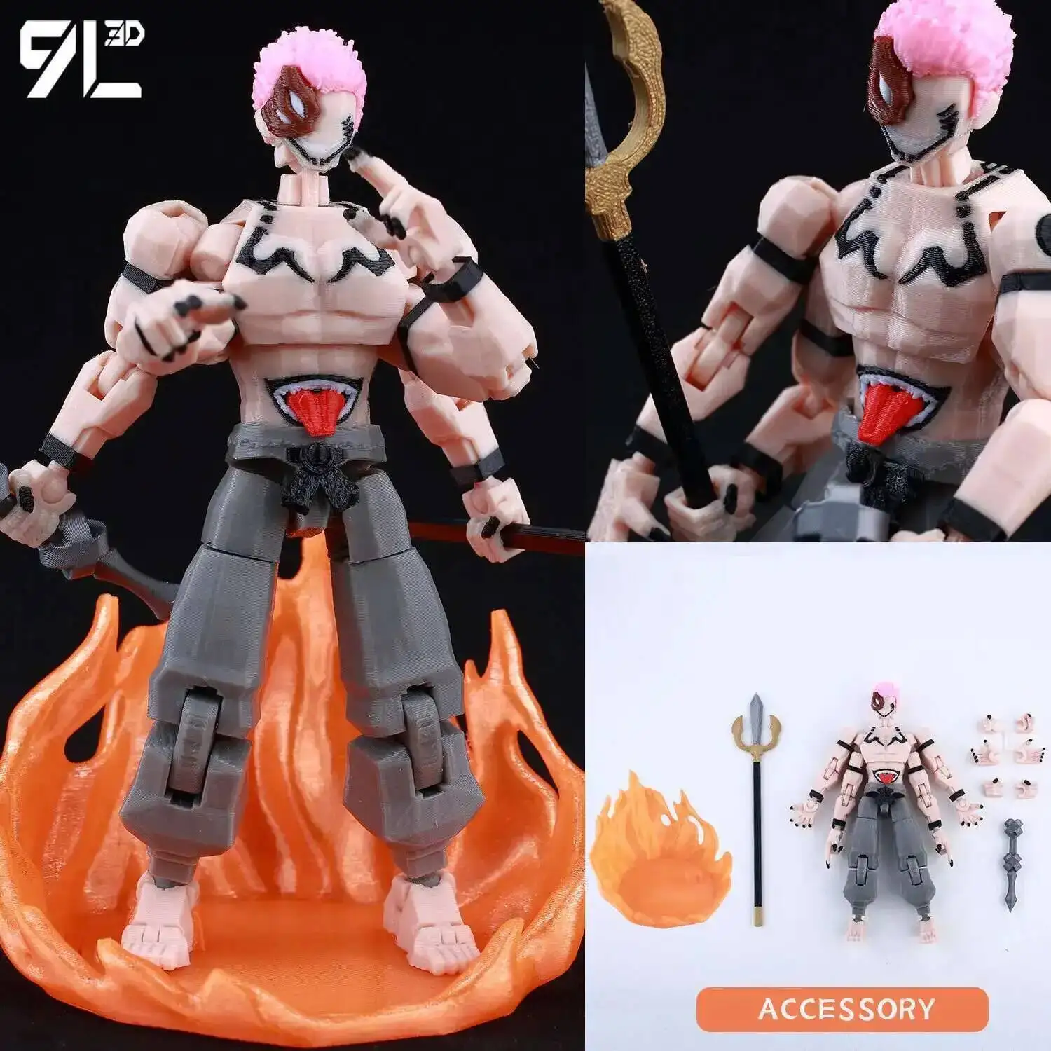 9L3D Printed Anime Jujutsu Kaisen Sukuna Yuji Yuta Satoru Gojo Lucky Dummy 13 Movable Shapeshift Action Figures Mannequin Toys - Image 33