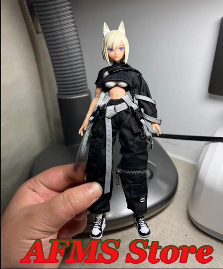 SHF 1/12 Anime Mobile Suit Girl Shirt Cargo Pants Boots Marginal Walker Series Battle Gang Pioneer Clothes For 6" Body - Image 6