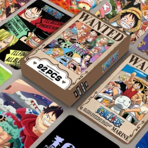 92Pcs/Box Anime One Piece Wanted Lomo Card Luffy Zoro Nami Chopper Double-sided Collection Cards Toy for Fans Gift