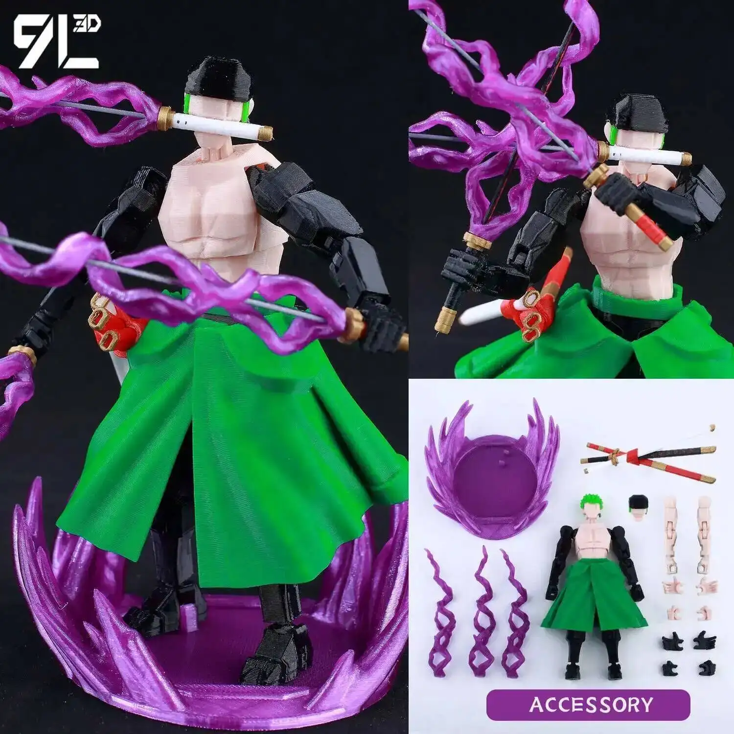 9L3D Printed Demon Slayer AKAZA Tanjiro Kamado Lucky Dummy 13 Movable Shapeshift Action Figures Mannequin Toys for Anime Fans - Image 18