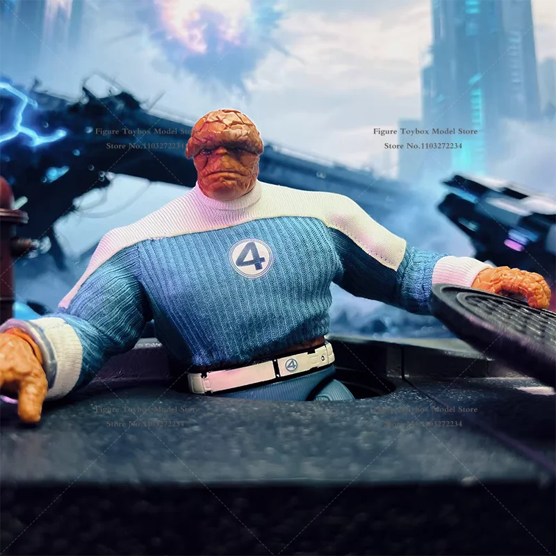 1/12 Comic Fantastic 4 Thing Man Action Figure Blue White Mini Sweater Top Toys Clothes Accessory For 6" Ml Soldier Decoration - Image 5