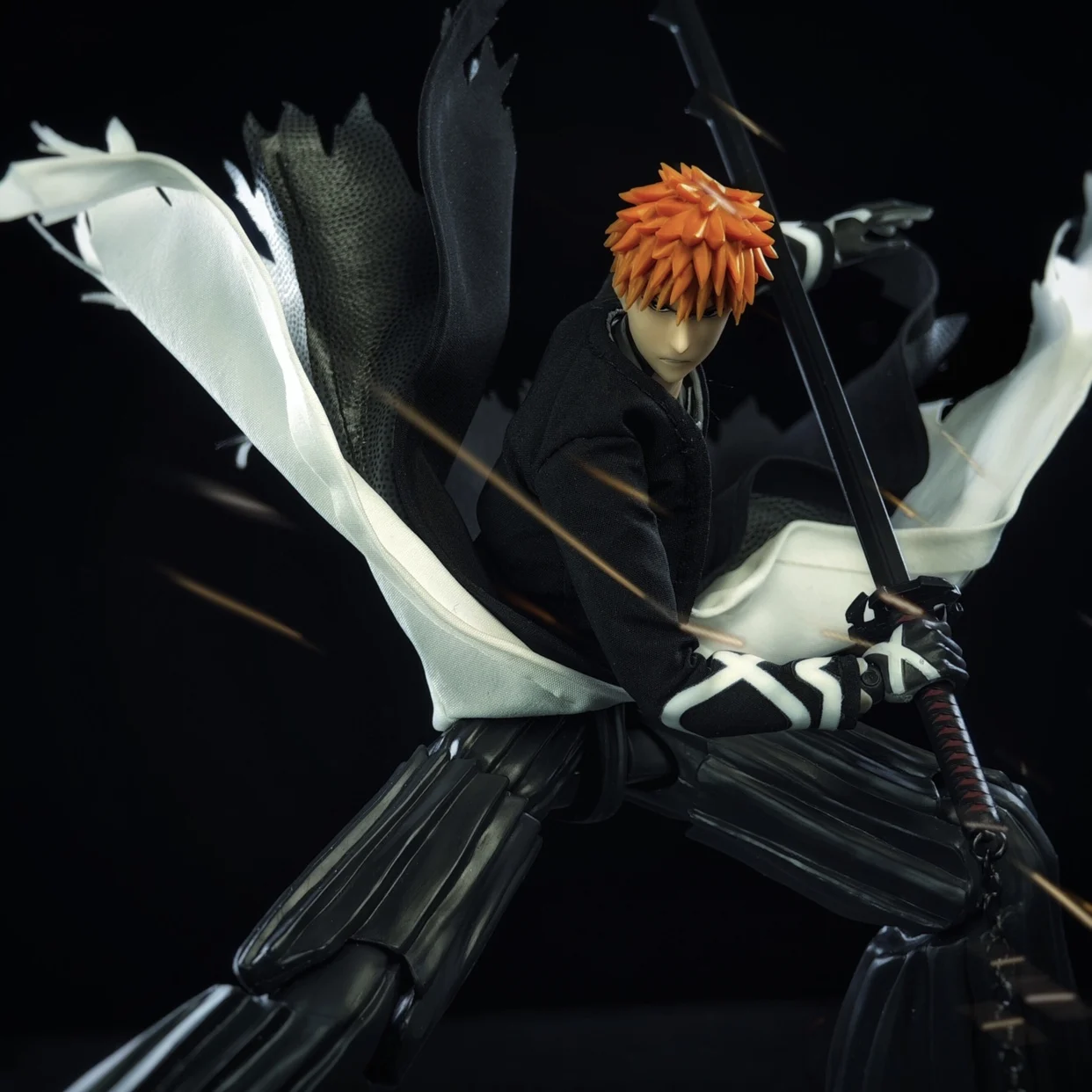 In Stock shf 1/12 Scale Japanese Classic Anime Role Kurosaki Ichigo Double-layer Windbreaker Model For 6” Action Figures Body - Image 3