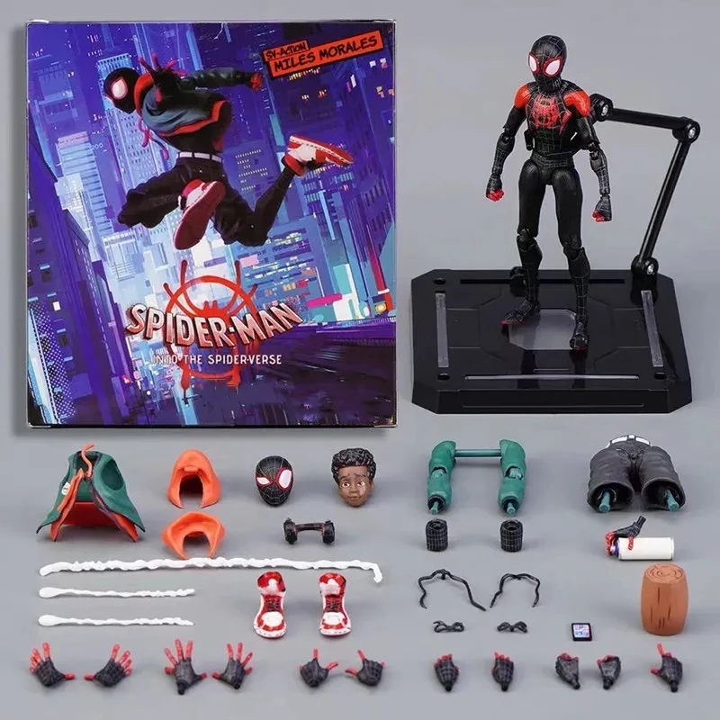 ‘HOT NEW Sv Action Miles Morales Action Figure Collection Sentinel Spiderman Spider-Man Into the Spider Verse Figures Model Toys