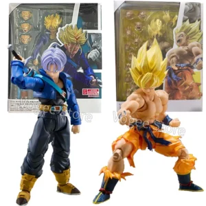 Dragon Ball Z Son Goku SSJ Battle Damage Legendary Super Saiyan Action Figure SHF Trunks Boy From Future Collection Model Toys