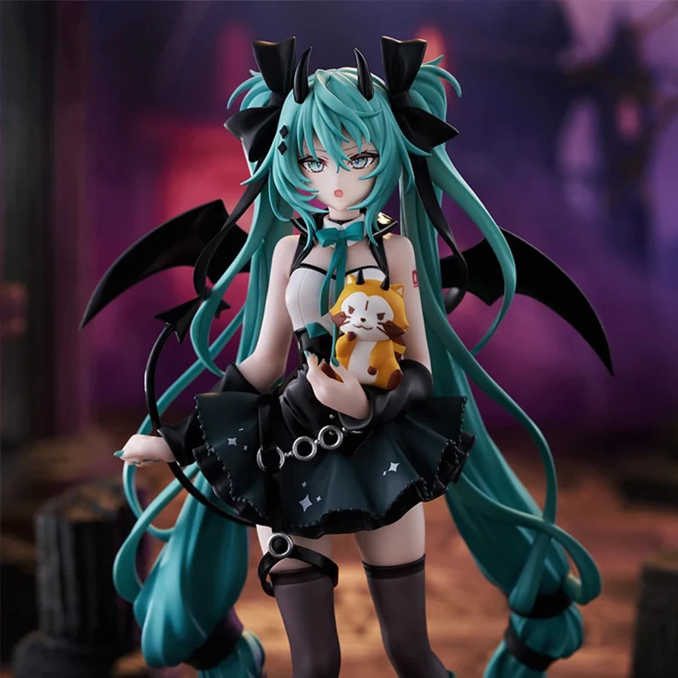 Anime Little Devil Hatsune Miku Handmade Little Raccoon Chuyin Dark Angel Handmade PVC Model Animation Peripheral Ornaments - Image 5