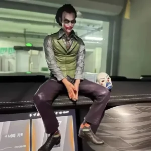KK HOT Roof Decoration Joker Heath Ledger Sitting Posture Figures Car Doll Tail And Roof Pendant Model Statue Collectable Toys