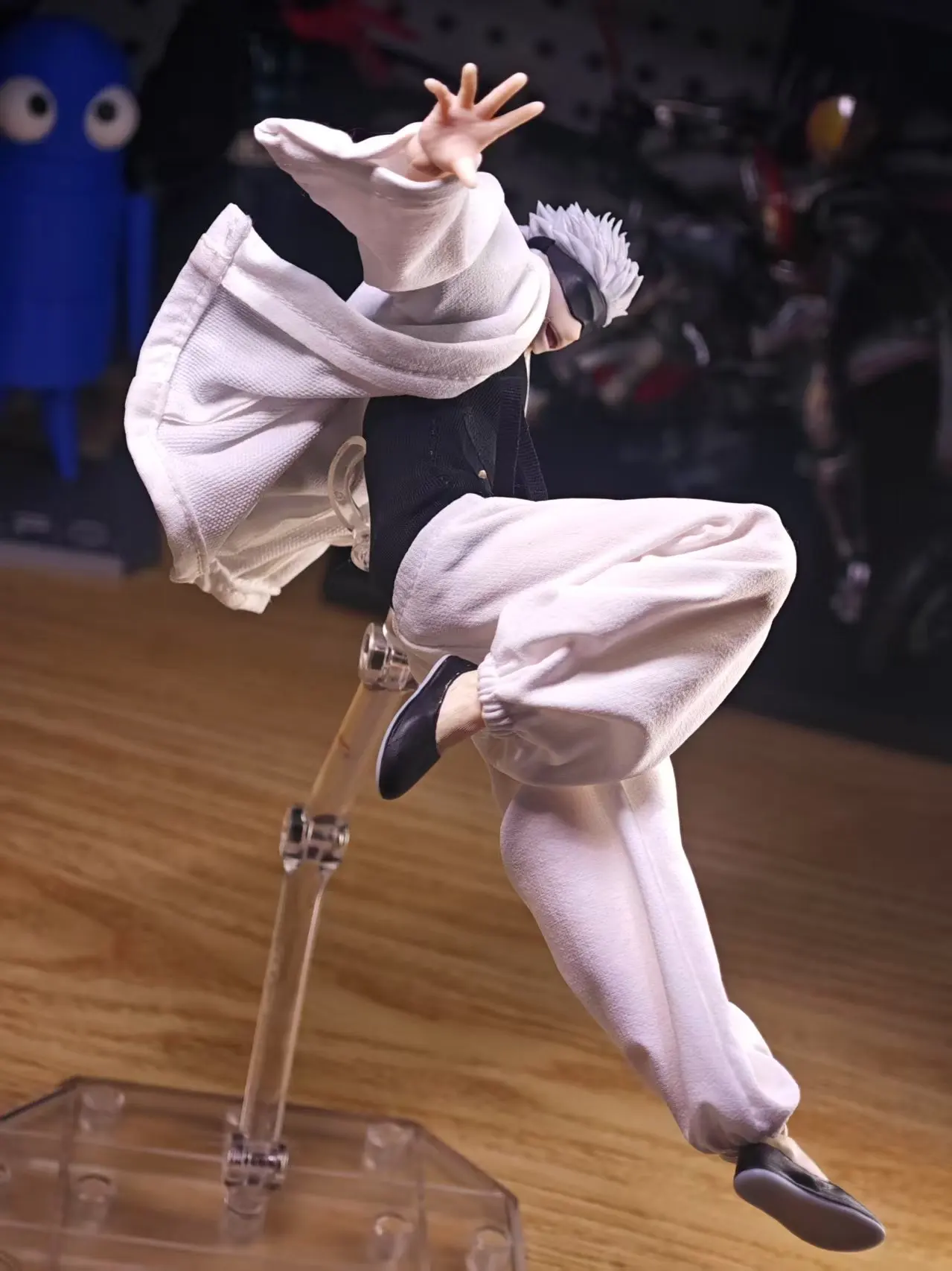 Jujutsu Kaisen 1/12 Male Clothes Set Gojo Satoru White Short Robe Pants Tight T-shirt Model for 6" VTOYS X BMS Action Figure Toy - Image 3