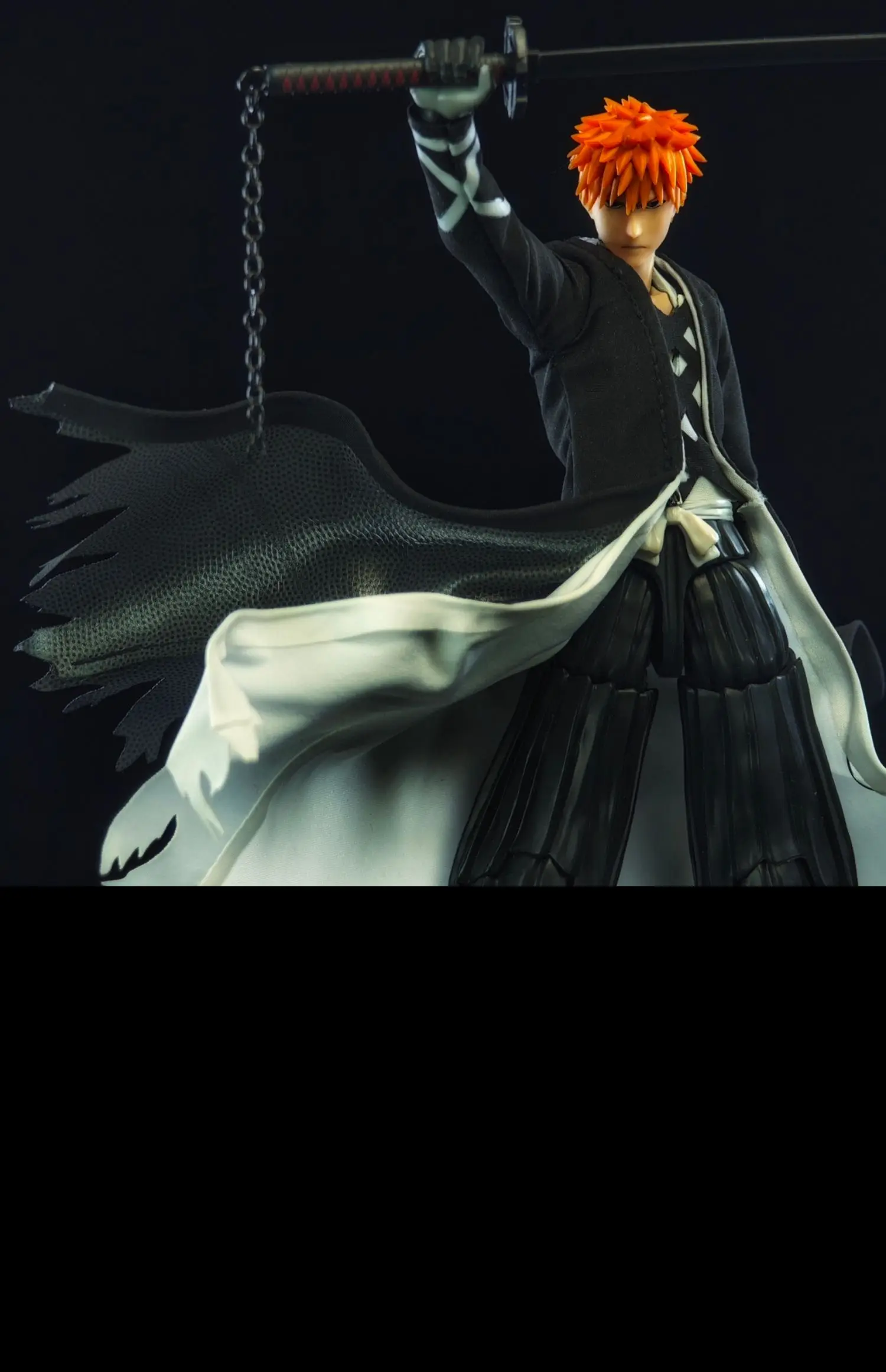 In Stock shf 1/12 Scale Japanese Classic Anime Role Kurosaki Ichigo Double-layer Windbreaker Model For 6” Action Figures Body