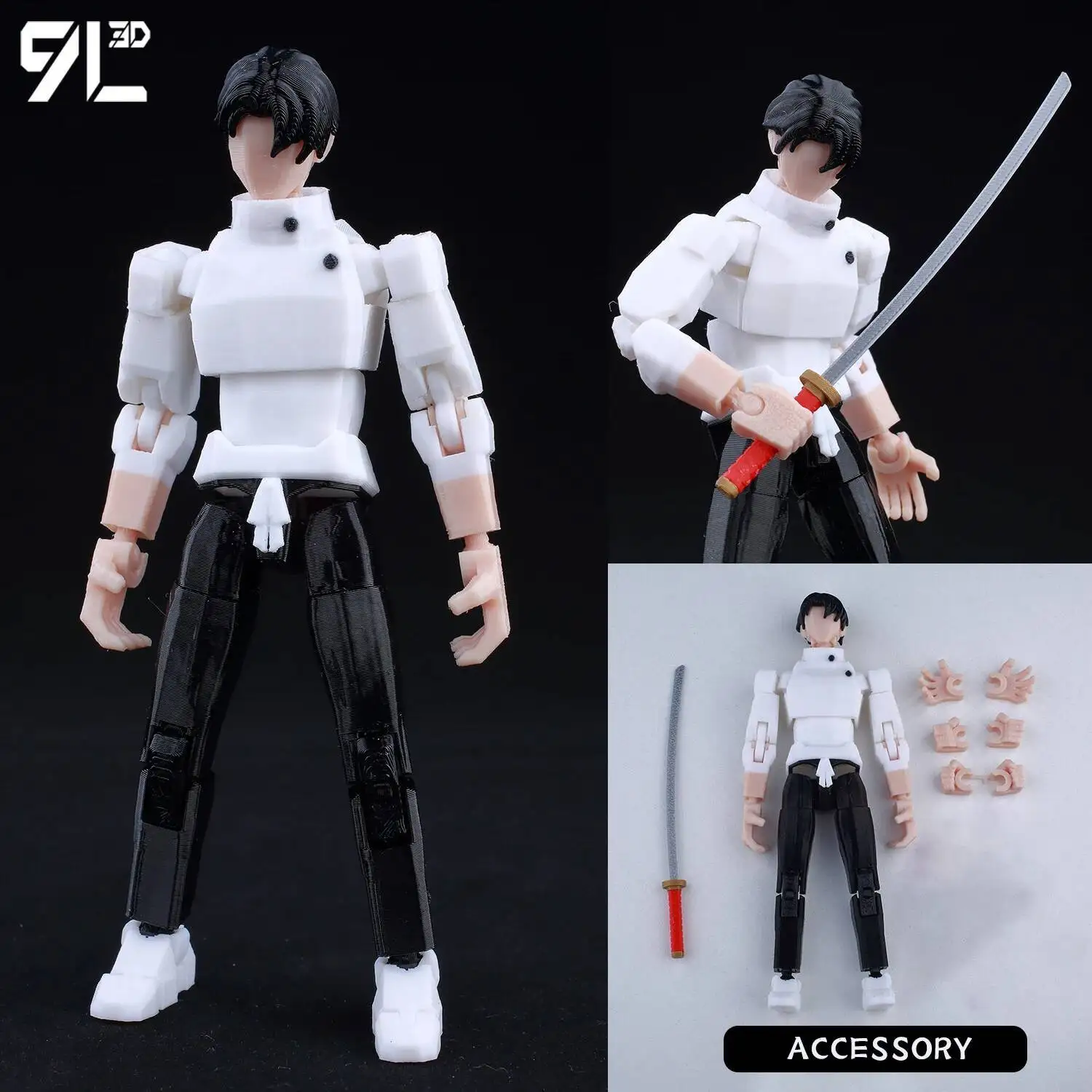 9L3D Printed Demon Slayer AKAZA Tanjiro Kamado Lucky Dummy 13 Movable Shapeshift Action Figures Mannequin Toys for Anime Fans - Image 22