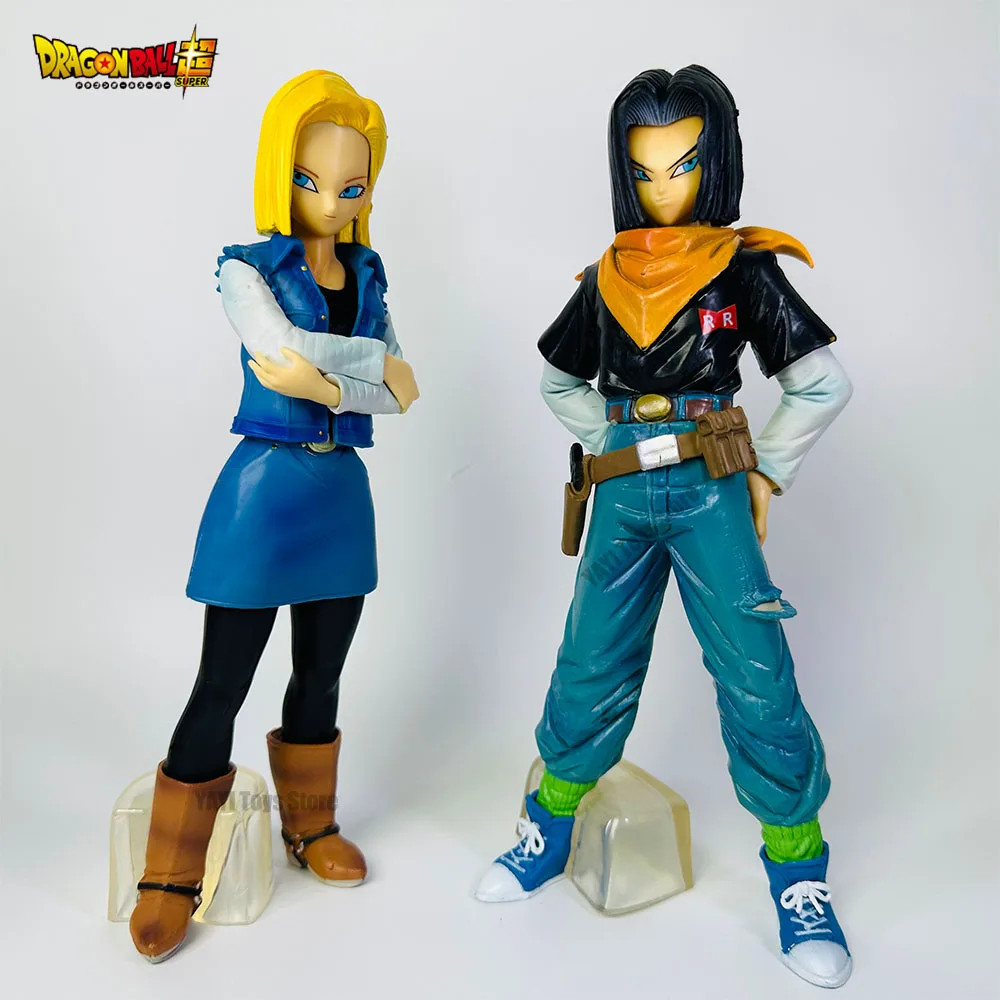 25CM Anime Dragon Ball Z Android 17 18 Figure Android 18 PVC Action Figures Collection Model Toys for Children Christmas Gifts