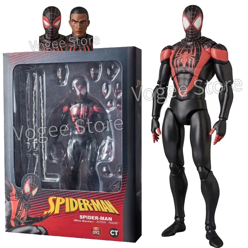 CT MAFEX No.092 Spider-Man Miles Morales Action Figure Ultimate Spiderman Figurine PVC Collection Comics Maf Miles Model Toys