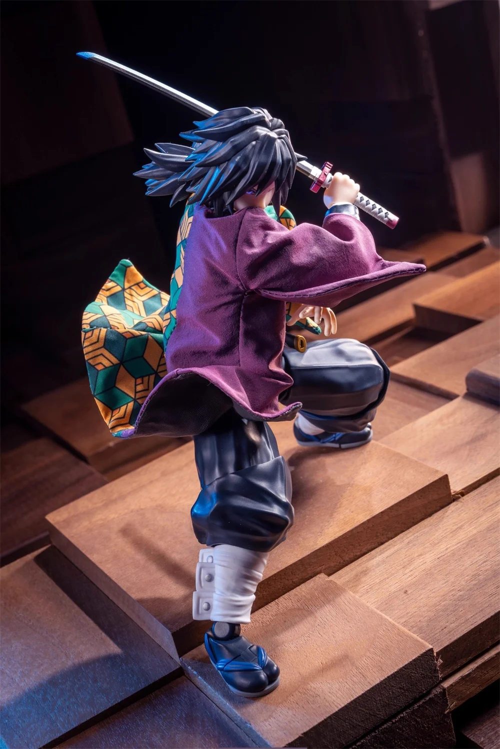 1/12 Scale Demon Slayer Male Character Tomioka Giyuu Kamado Tanjirou Grid Cloak Kimono Fit 6″ Action Figure Body Model Toys