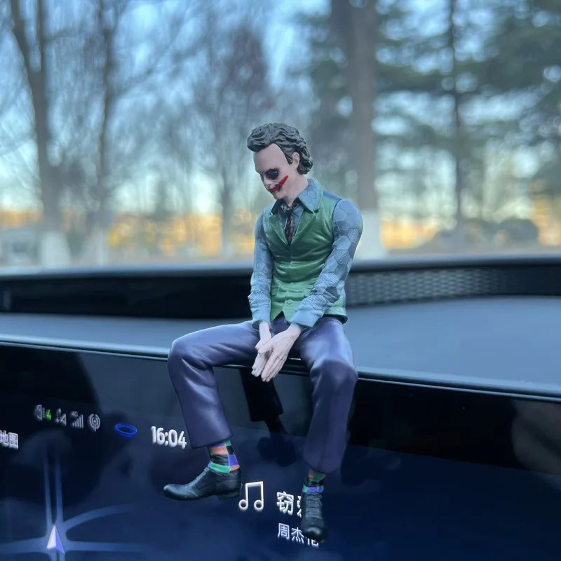 10cm Roof Decoration Joker Heath Ledger Sitting Posture Figures Car Doll Tail And Roof Pendant Model Statue Collectable Toys - Image 5