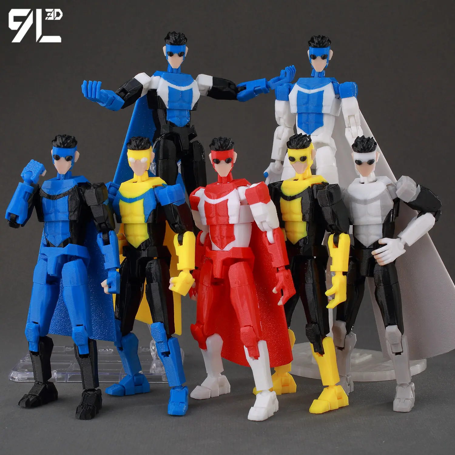 9L3D Superhero Team Invincible Boy Heroes Action Figure Lucky13 Dummy13 Multi-Colored T13 Multi-Jointed Collectible Toys Titan13 - Image 3