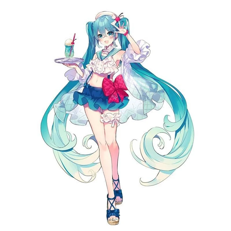 New Hatsune Miku figure Soda cream dress The Props Desktop Decoration Collection PVC Model Toys Kids Gifts - Image 6