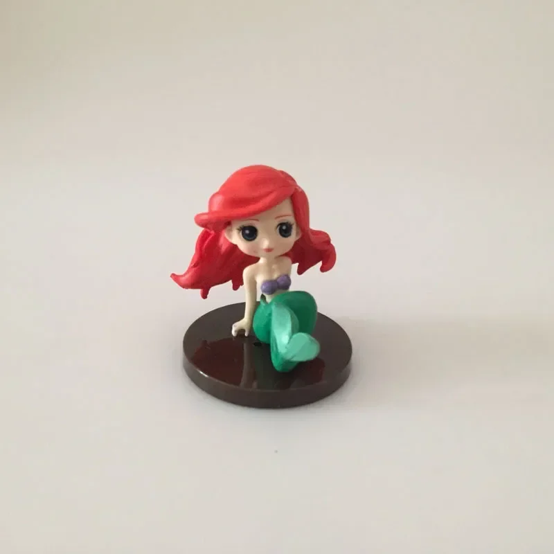 5-8cm 8pcs/set Q Posket Princess Tiana Snow White Rapunzel Ariel Cinderella Belle Mermaid PVC Action Figures Model Toys Kid Gift