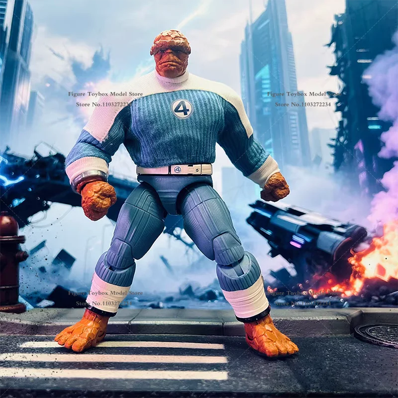 1/12 Comic Fantastic 4 Thing Man Action Figure Blue White Mini Sweater Top Toys Clothes Accessory For 6″ Ml Soldier Decoration