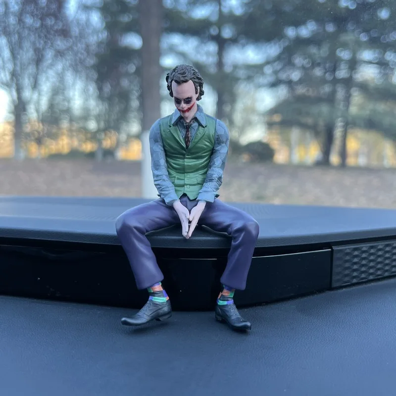 10cm Roof Decoration Joker Heath Ledger Sitting Posture Figures Car Doll Tail And Roof Pendant Model Statue Collectable Toys - Image 4