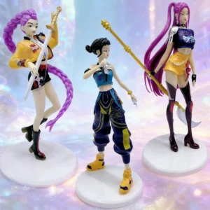Best-Selling Kpop Anime Girl Group Action Figures 3pcs Standing Style Cute Desk Decor Game Collectibles Perfect Gift for Fans