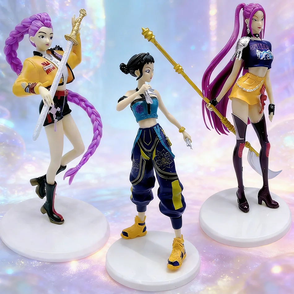 Best-Selling Kpop Anime Girl Group Action Figures 3pcs Standing Style Cute Desk Decor Game Collectibles Perfect Gift for Fans