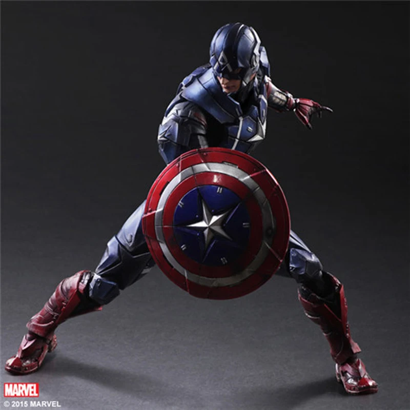 Play Arts Captain America Action Figure Movable Marvel Collection Avengers Model Toys