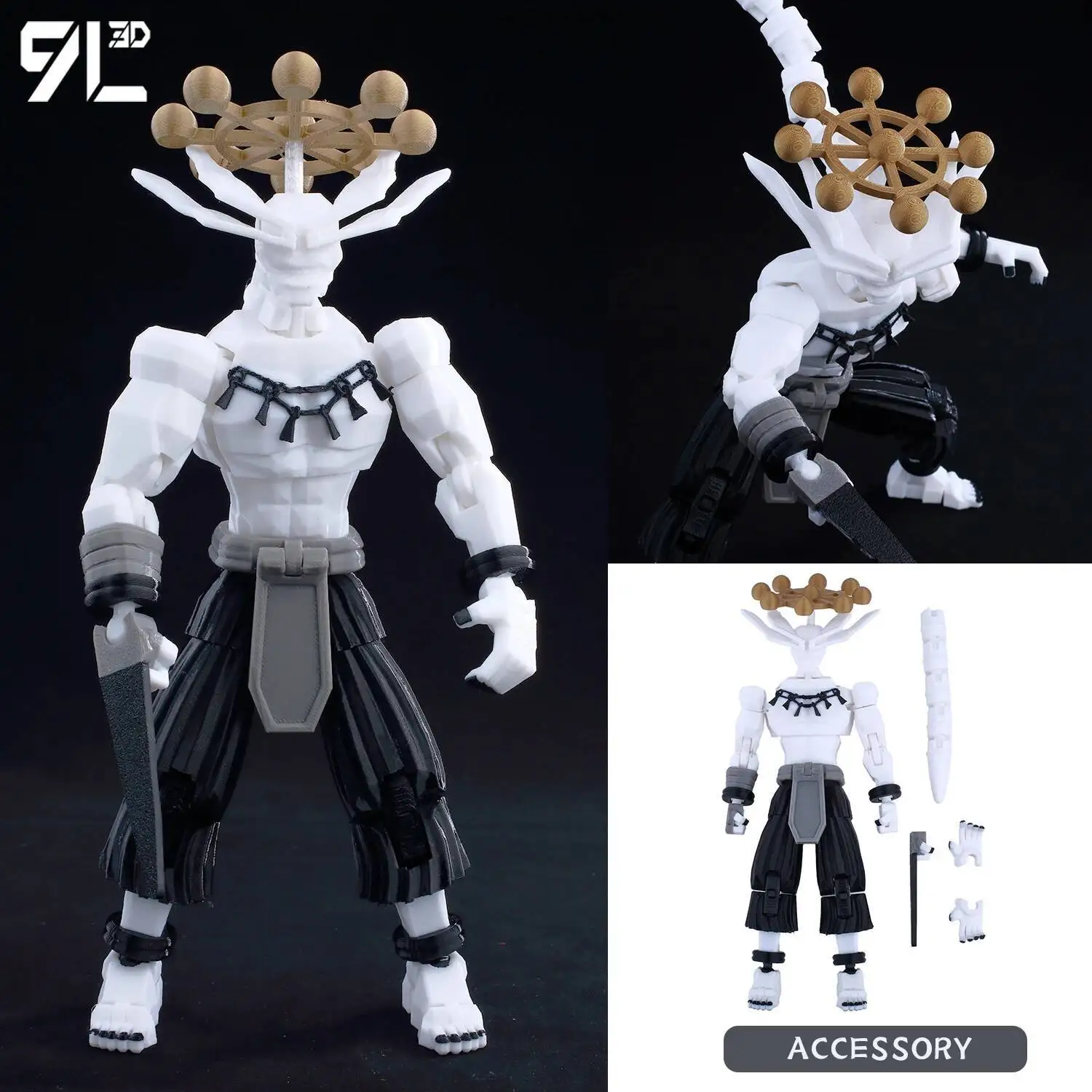 9L3D Printed Demon Slayer AKAZA Tanjiro Kamado Lucky Dummy 13 Movable Shapeshift Action Figures Mannequin Toys for Anime Fans - Image 8