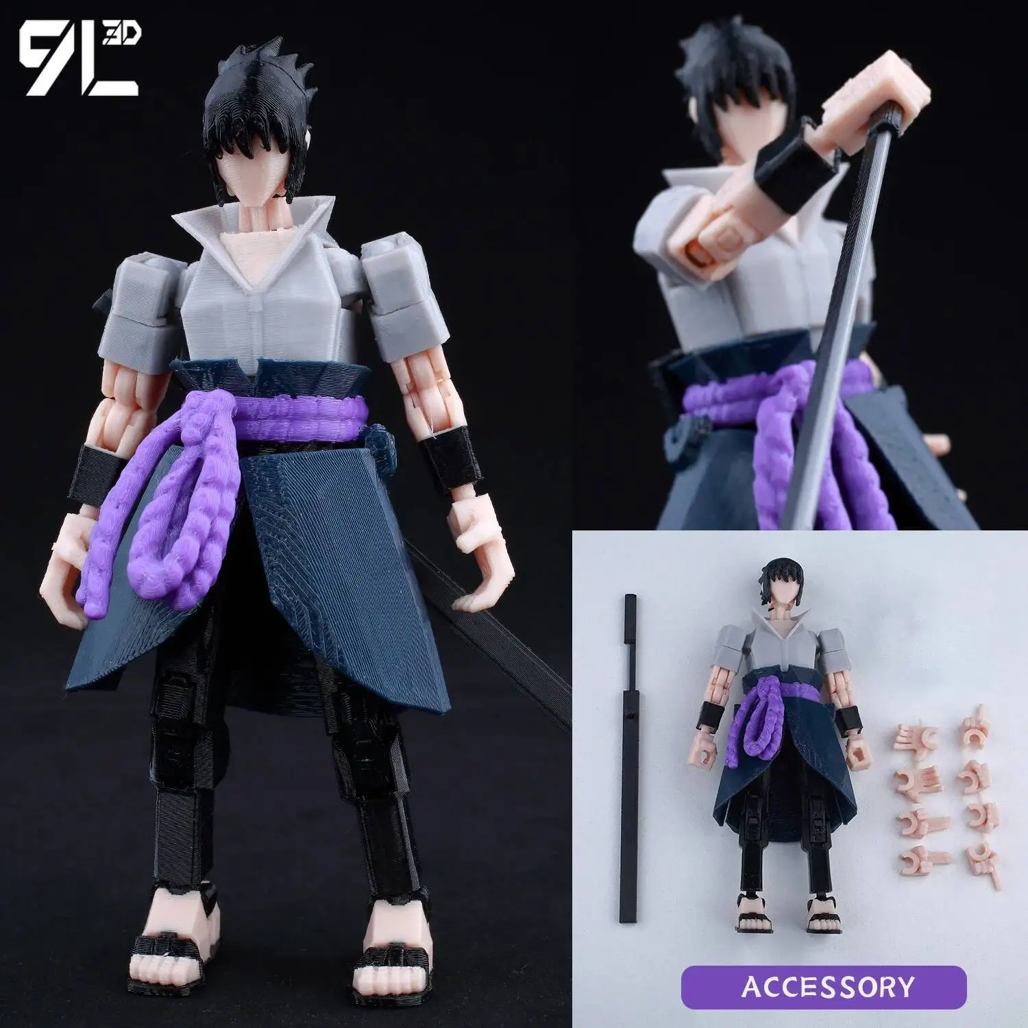 9L3D Printed Demon Slayer AKAZA Tanjiro Kamado Lucky Dummy 13 Movable Shapeshift Action Figures Mannequin Toys for Anime Fans - Image 33