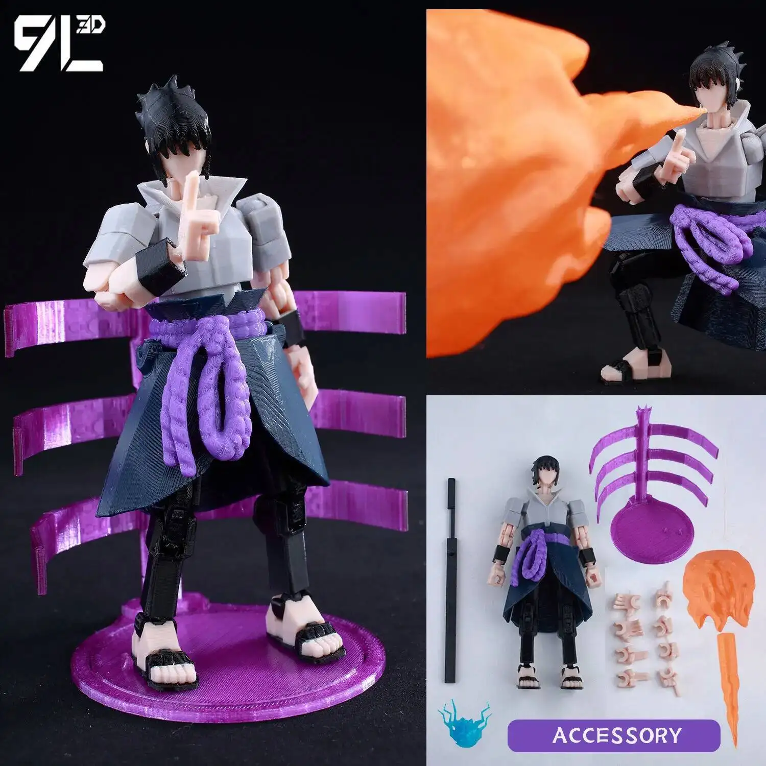 9L3D Printed Demon Slayer AKAZA Tanjiro Kamado Lucky Dummy 13 Movable Shapeshift Action Figures Mannequin Toys for Anime Fans - Image 7