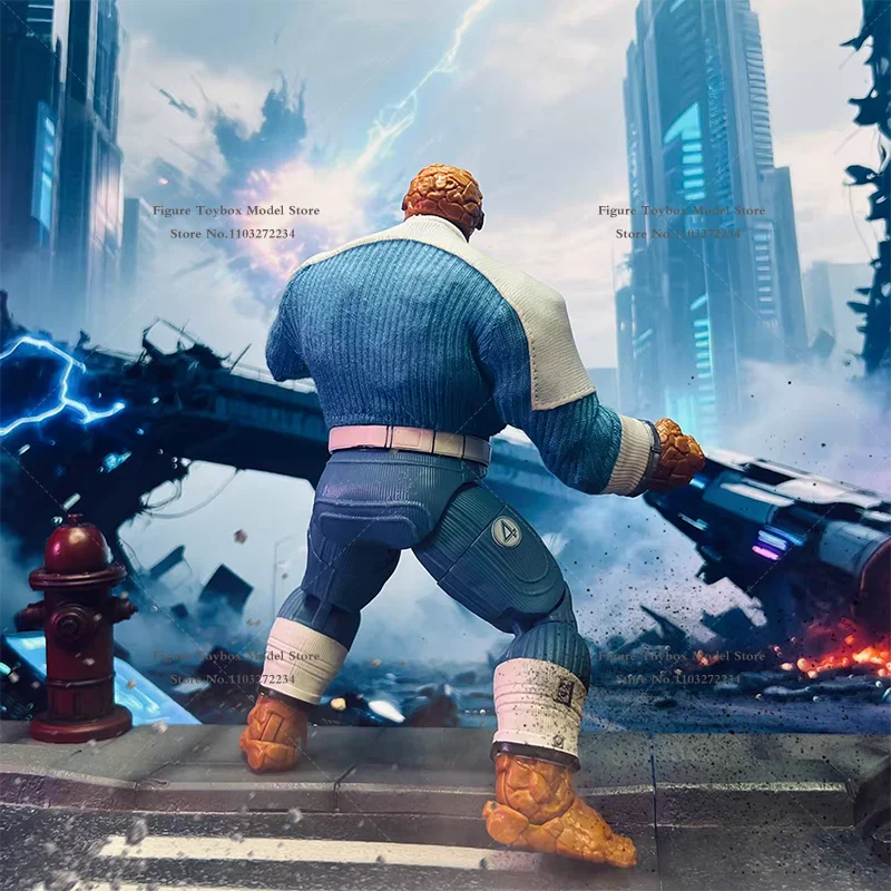 1/12 Comic Fantastic 4 Thing Man Action Figure Blue White Mini Sweater Top Toys Clothes Accessory For 6" Ml Soldier Decoration - Image 4