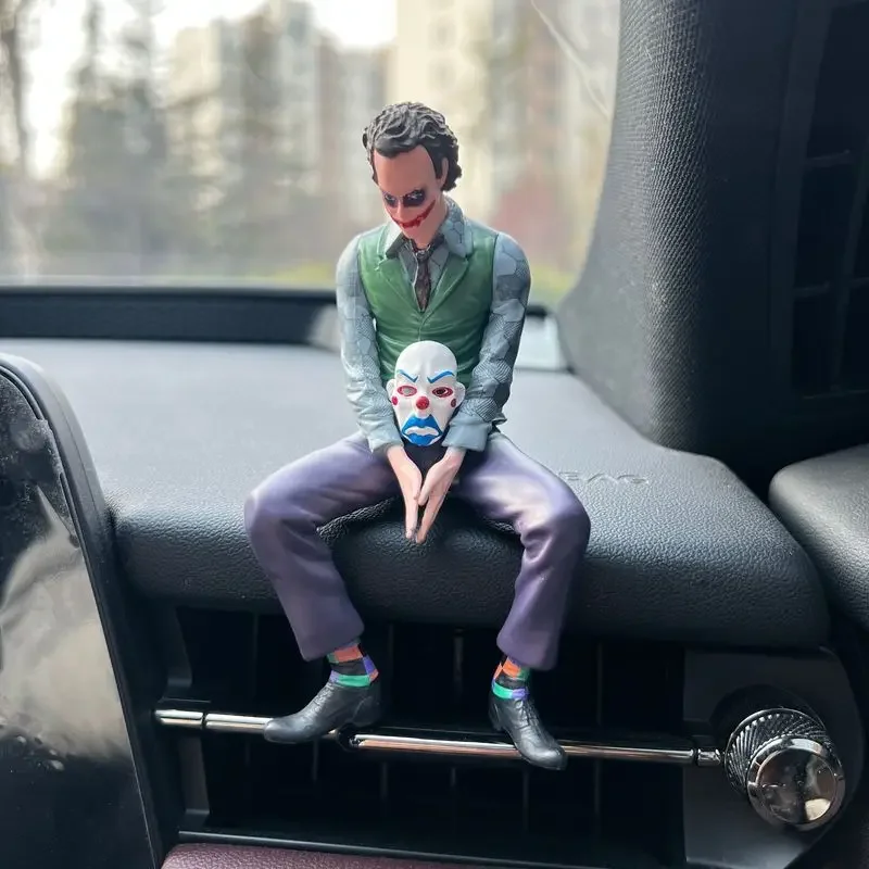 10cm Roof Decoration Joker Heath Ledger Sitting Posture Figures Car Doll Tail And Roof Pendant Model Statue Collectable Toys - Image 3