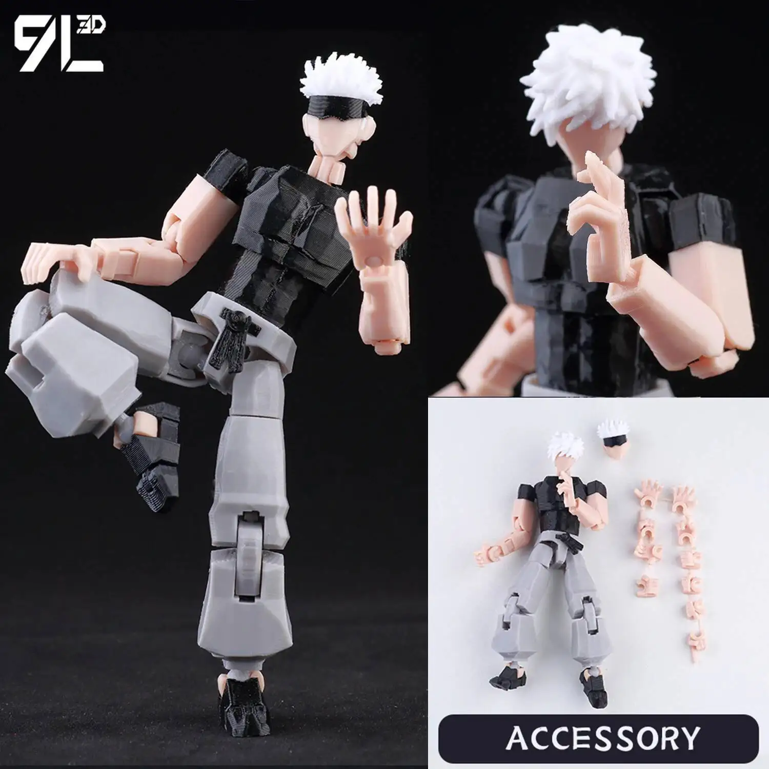 9L3D Printed Demon Slayer AKAZA Tanjiro Kamado Lucky Dummy 13 Movable Shapeshift Action Figures Mannequin Toys for Anime Fans - Image 31