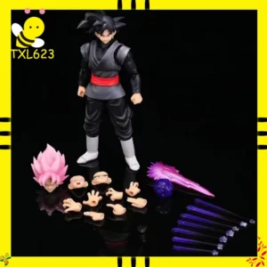 New 14cm Anime Dragon Ball Black Goku Zamasu Action Figure  Super Saiyan Movie Version Dbz Model With Multiple Accessories Toys