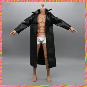 1/6 Scale Fashion Trend Black Long Sleeves Leather Windbreaker Coat Fit 12inch Male Female Soldier Action Figure Body Models