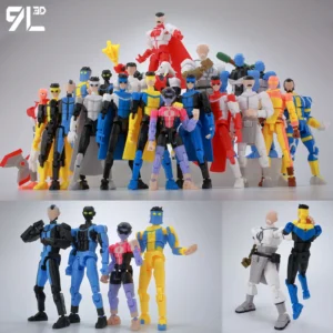 9L3D Superhero Team Invincible Boy Heroes Action Figure Lucky13 Dummy13 Multi-Colored T13 Multi-Jointed Collectible Toys Titan13