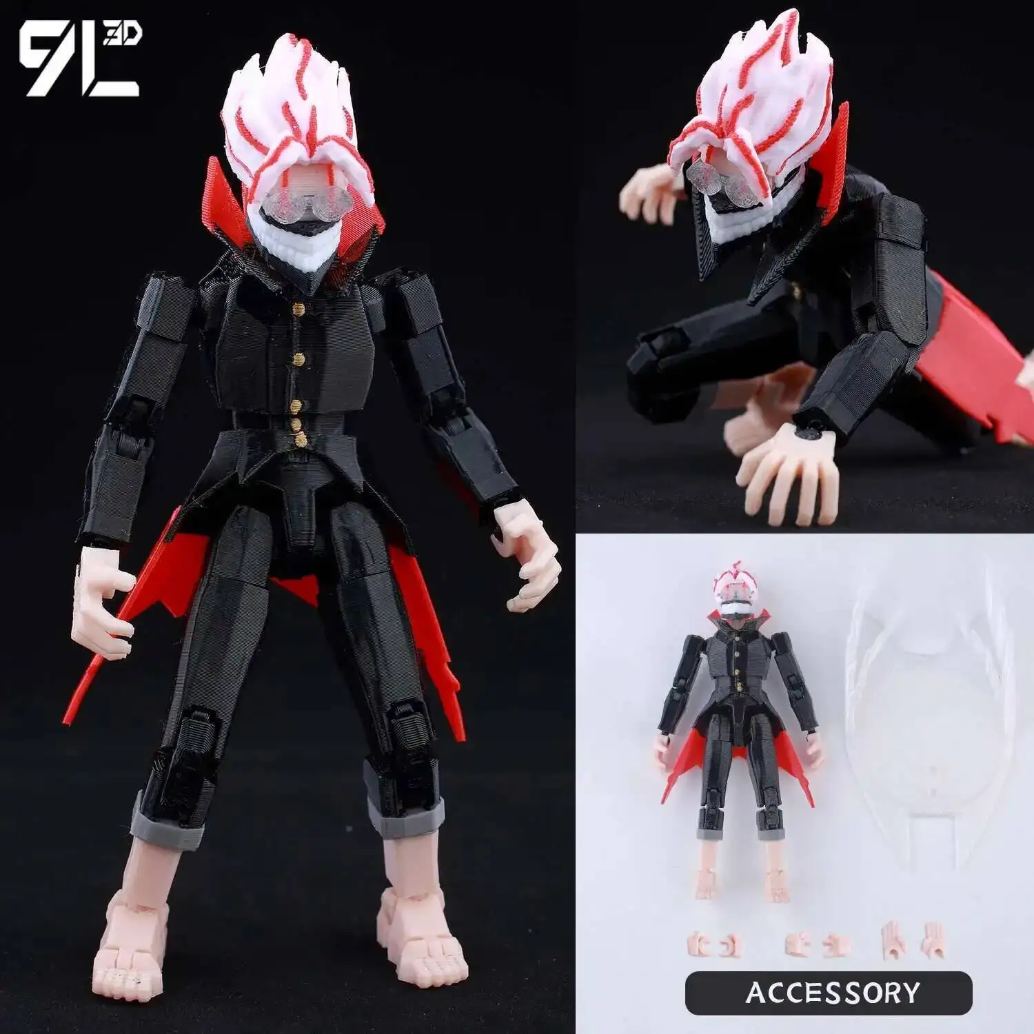 9L3D Printed Demon Slayer AKAZA Tanjiro Kamado Lucky Dummy 13 Movable Shapeshift Action Figures Mannequin Toys for Anime Fans - Image 21