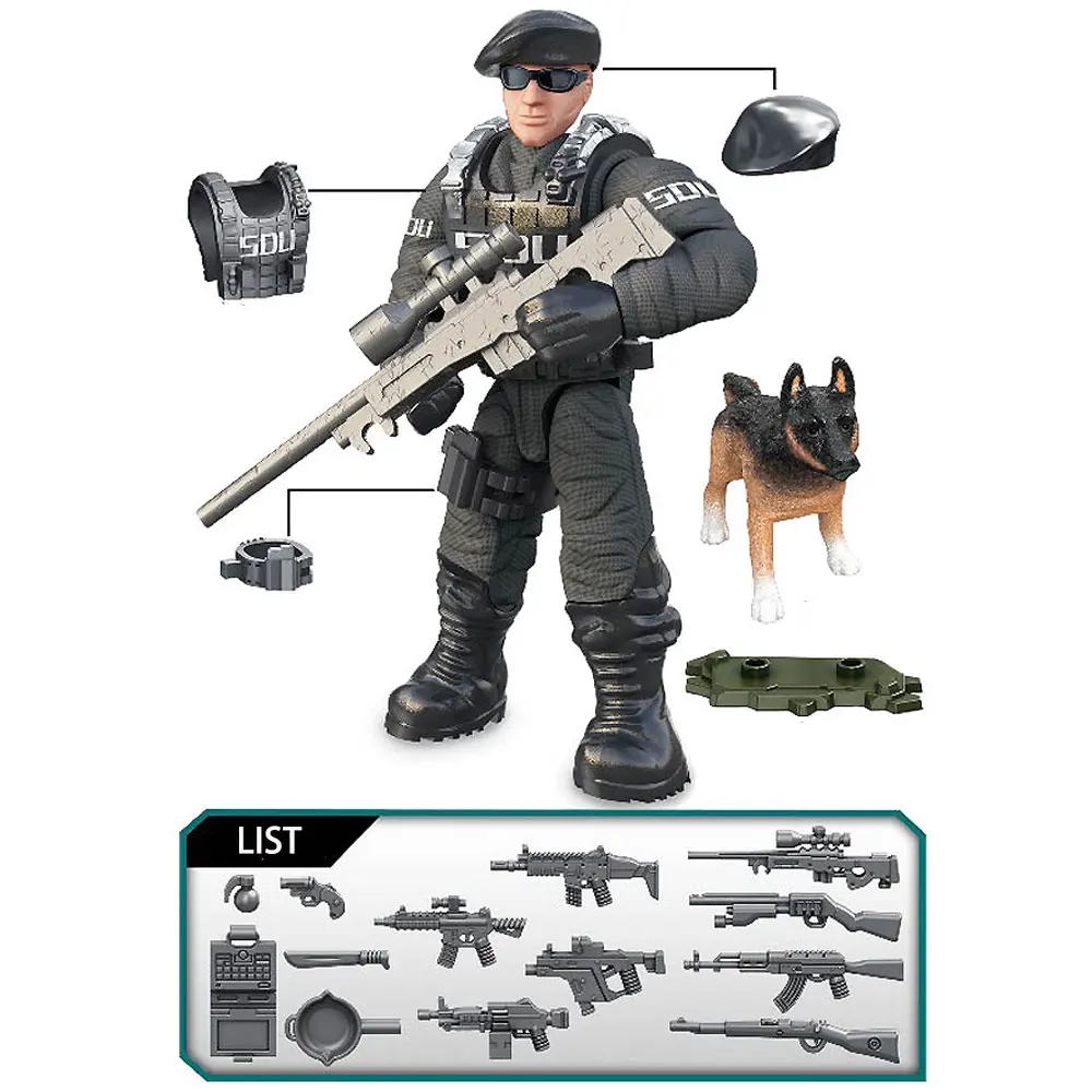 World War 2 WW2 Army Military Soldiers SWAT Special Force Figures Model Building Blocks Bricks Children's Toys Gift 1pcs Random - Image 5