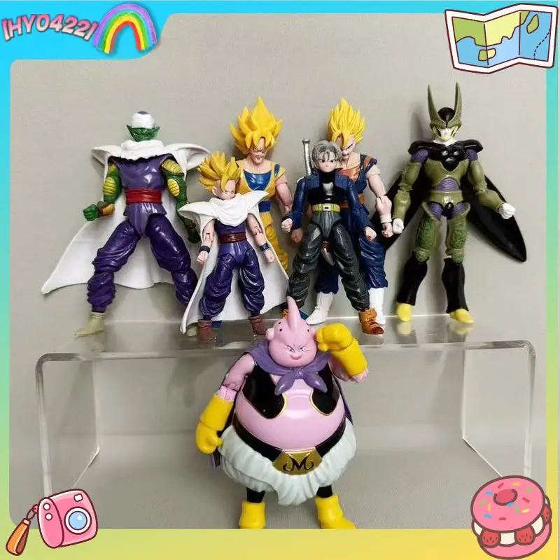 Hot-blooded Super Anime Action Figures Set - Son Goku Son Gohan Vegeta Frieza - Collectible Assembly Model Toys Gift for Kids