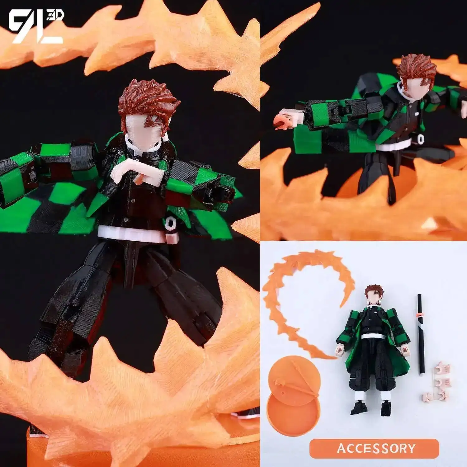 9L3D Printed Demon Slayer AKAZA Tanjiro Kamado Lucky Dummy 13 Movable Shapeshift Action Figures Mannequin Toys for Anime Fans - Image 12