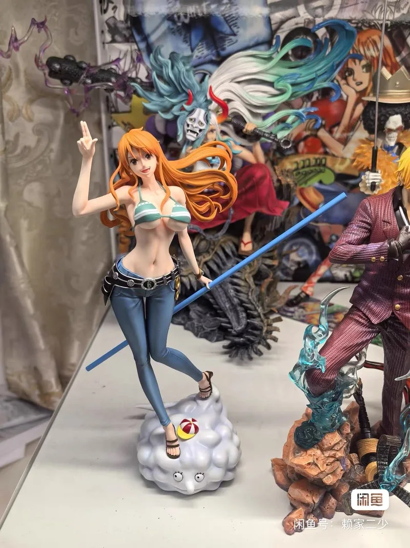 One Piece Anime 25cm C2 Nami Figure Two Years Later Beautiful Girl Pvc Model Statue Female Resonance Collectible Toys Gifts