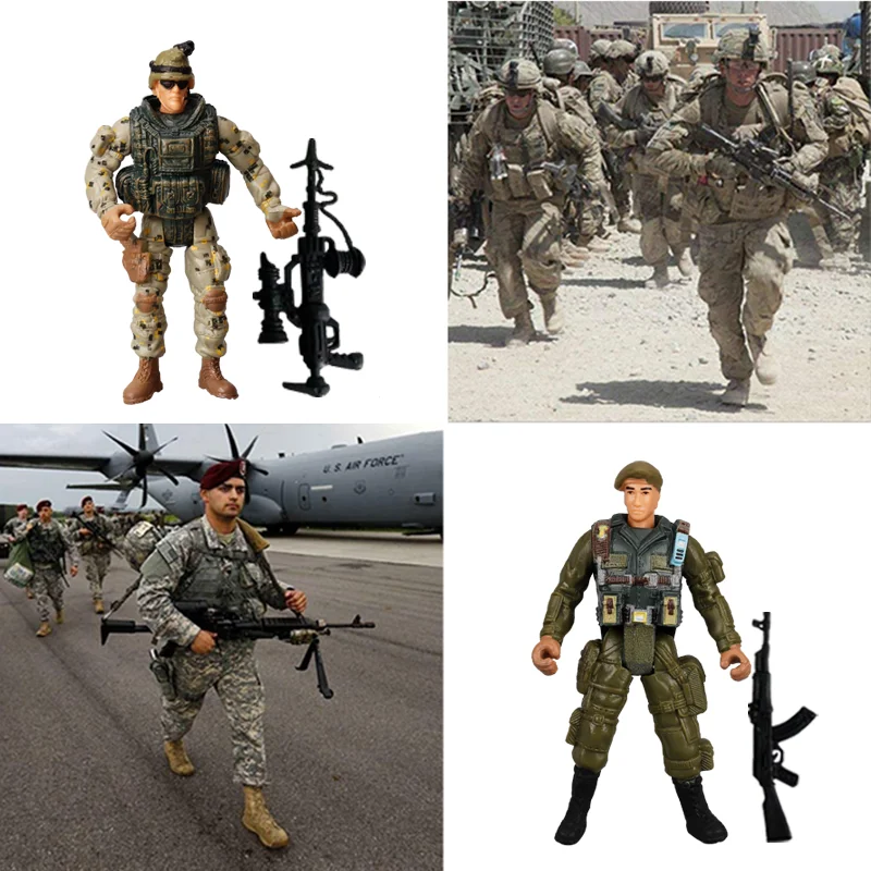12Pcs Army Men and SWAT Team Special Forces Soldiers WWII War Game Action Figures Playset Military Modle For Kid Boy Gift - Image 6