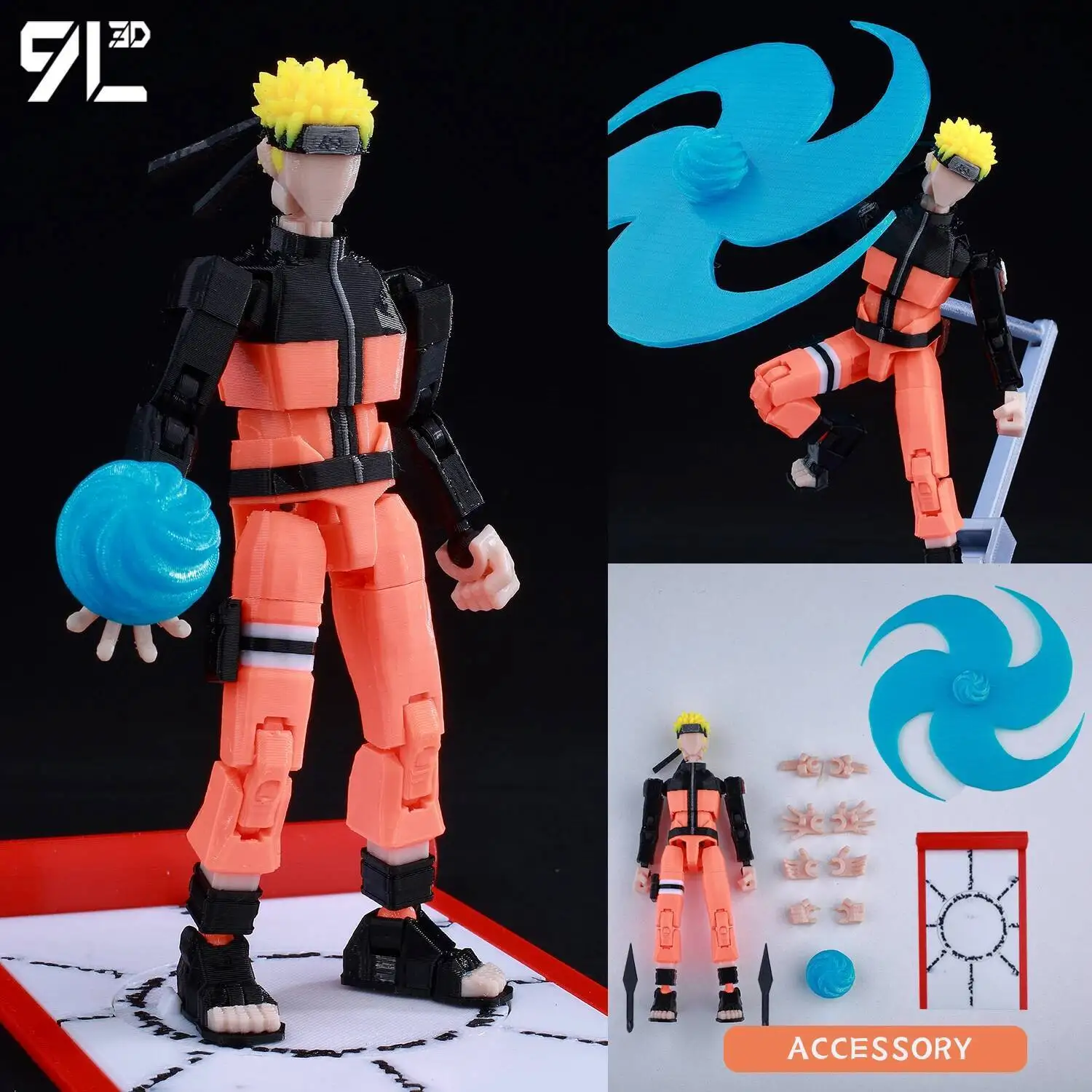 9L3D Printed Demon Slayer AKAZA Tanjiro Kamado Lucky Dummy 13 Movable Shapeshift Action Figures Mannequin Toys for Anime Fans - Image 20